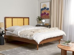 Łóżko drewniane 160 x 200 cm ciemne AURAY Lumarko!