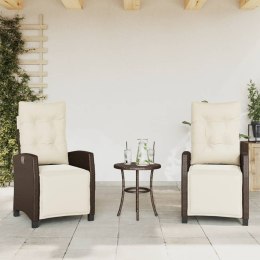 Rozkładane fotele ogrodowe z podnóżkiem, 2 szt., brązowe Lumarko!