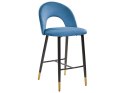 Zestaw 2 krzeseł barowych welurowy niebieski FALTON Lumarko!