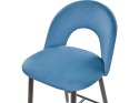 Zestaw 2 krzeseł barowych welurowy niebieski FALTON Lumarko!