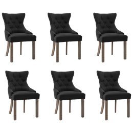 Krzesła stołowe, 6 szt., czarne, obite tkaniną Lumarko!
