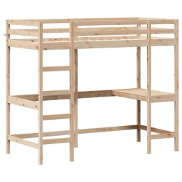 Łóżko na antresoli, z biurkiem, 100x200 cm, lite drewno sosnowe Lumarko!