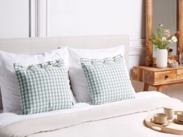 2 poduszki dekoracyjne w kratę 45 x 45 cm zielono-białe TALYA Lumarko!