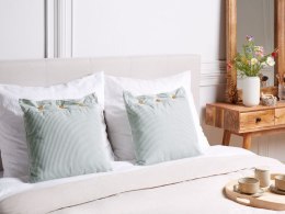 2 poduszki dekoracyjne w paski 45 x 45 cm zielono-białe SEBRINE Lumarko!