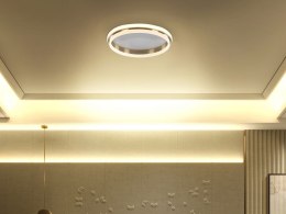 Lampa sufitowa LED metalowa ⌀ 42 cm biało-złota TAPING Lumarko!