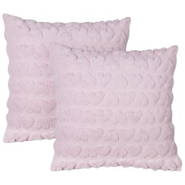 2 poduszki dekoracyjne tuftowane w serca 45 x 45 cm różowe ASTRANTIA Lumarko!