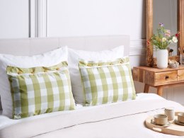 2 poduszki dekoracyjne w kratę 40 x 60 cm zielone TAMNINE Lumarko!