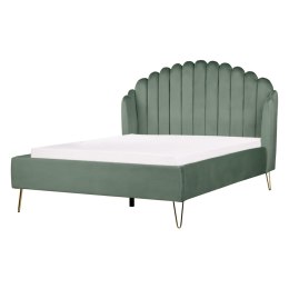 Łóżko welurowe 140 x 200 cm zielone AMBILLOU Lumarko!