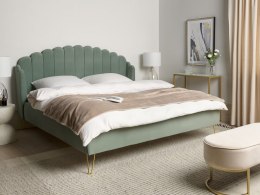 Łóżko welurowe 180 x 200 cm zielone AMBILLOU Lumarko!