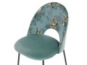 Zestaw 2 krzeseł do jadalni welurowy w kwiaty zielony COVELO Lumarko!