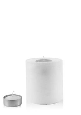 ŚWIECA LAMPION WALEC 120X120 RUSTIC biała Lumarko!