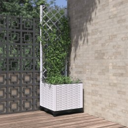 Donica ogrodowa z kratką, biała, 40x40x136 cm, PP Lumarko!