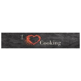 Dywanik kuchenny, wzór z napisem Cooking, czarny, 60x300 cm Lumarko!