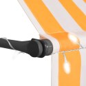 Ręcznie zwijana markiza z LED, 100 cm, biało-pomarańczowa Lumarko!