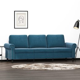 Sofa 3-osobowa, niebieski, 180 cm, tapicerowana aksamitem Lumarko!