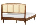 Łóżko LED drewniane 160 x 200 cm jasne VARZY Lumarko!