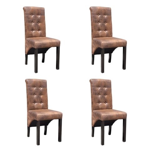Krzesła stołowe, 4 szt., brązowe, sztuczna skóra Lumarko!
