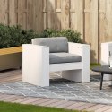 Fotel ogrodowy, biały, 79x60x62 cm, lite drewno sosnowe Lumarko!