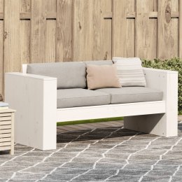 Sofa ogrodowa, 2-osobowa, biała, 134x60x62 cm, drewno sosnowe Lumarko!