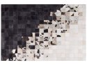 Dywan patchwork skórzany 160 x 230 cm czarno-biały KEMAH Lumarko!