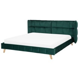 Łóżko welurowe 180 x 200 cm zielone SENLIS Lumarko!