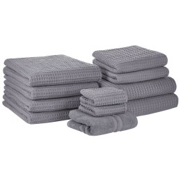 Komplet 11 ręczników bawełnianych szary AREORA Lumarko!