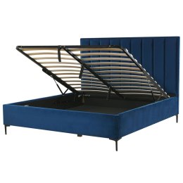 Łóżko z pojemnikiem welurowe 180 x 200 cm niebieskie SEZANNE Lumarko!