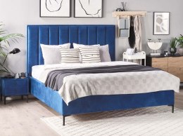 Łóżko z pojemnikiem welurowe 180 x 200 cm niebieskie SEZANNE Lumarko!