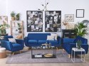 Pokrowiec na sofę 3-osobową welurowy niebieski BERNES Lumarko!