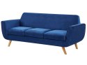 Pokrowiec na sofę 3-osobową welurowy niebieski BERNES Lumarko!