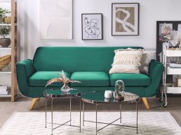 Pokrowiec na sofę 3-osobową welurowy zielony BERNES Lumarko!