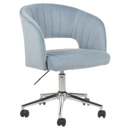 Krzesło biurowe regulowane welurowe jasnoniebieskie KATONAH Lumarko!