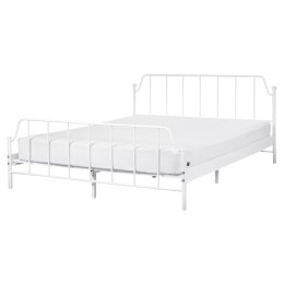 Łóżko metalowe 160 x 200 cm białe MAURESSAC Lumarko!