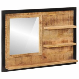Lustro z półkami, 80x8x55 cm, szkło i lite drewno mango Lumarko!