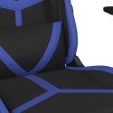 Masujący fotel gamingowy, czarno-niebieski, sztuczna skóra Lumarko!
