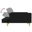 2-osobowa kanapa, 2 poduszki, czarna, tapicerowana tkaniną Lumarko!