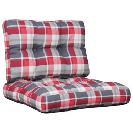Poduszki na sofę z palet, 2 szt., czerwona krata, tkanina Lumarko!