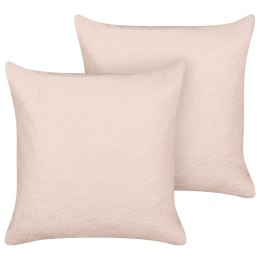 2 poduszki dekoracyjne boucle 60 x 60 cm różowe LEUZEA Lumarko!