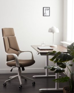 Krzesło biurowe regulowane brązowo-białe DELIGHT Lumarko!