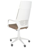 Krzesło biurowe regulowane brązowo-białe DELIGHT Lumarko!