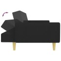 2-osobowa kanapa rozkładana z podnóżkiem, czarna, tkanina Lumarko!