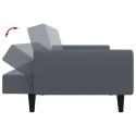 2-osobowa kanapa rozkładana z podnóżkiem, ciemnoszara, aksamitna Lumarko!