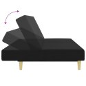 2-osobowa kanapa rozkładana z podnóżkiem, czarna, tkanina Lumarko!