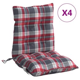 Poduszki na krzesła z niskim oparciem, 4 szt., w czerwoną kratę Lumarko!