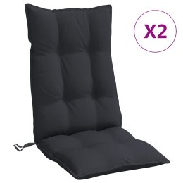 Poduszki na krzesła z wysokim oparciem, 2 szt., czarne, Oxford Lumarko!