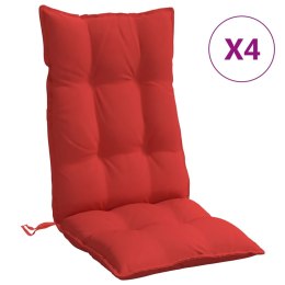 Poduszki na krzesła z wysokim oparciem, 4 szt., czerwone Lumarko!