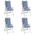 Poduszki na krzesła z wysokim oparciem, 4 szt., niebiesko-białe Lumarko!