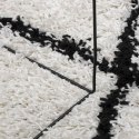Dywan shaggy z wysokim runem, kremowo-czarny, 100x200 cm Lumarko!
