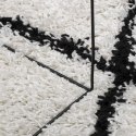 Dywan z wysokim runem, kremowo-czarny, 160x160 cm Lumarko!