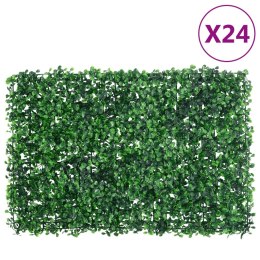  vidaXL Maty ogrodzeniowe, sztuczny żywopłot, 24 szt, zielone, 40x60cm Lumarko!